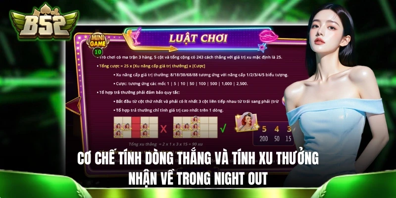 Cơ chế tính dòng thắng và tính xu thưởng nhận về trong Night Out